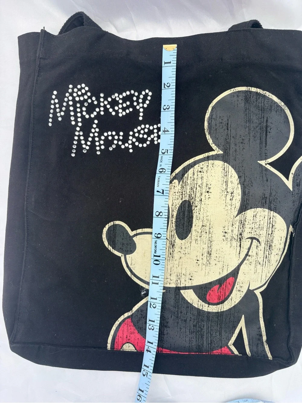 Disney Black Mickey Mouse Canvas Shoulder Tote